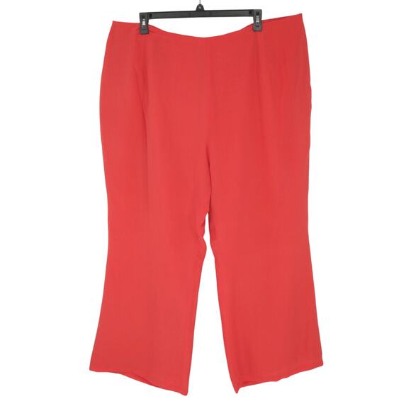 Diane Gilman Pants Plus Sz 3X Orange Silk Wide Leg Lined Elastic Waist Side Zip - Picture 1 of 11